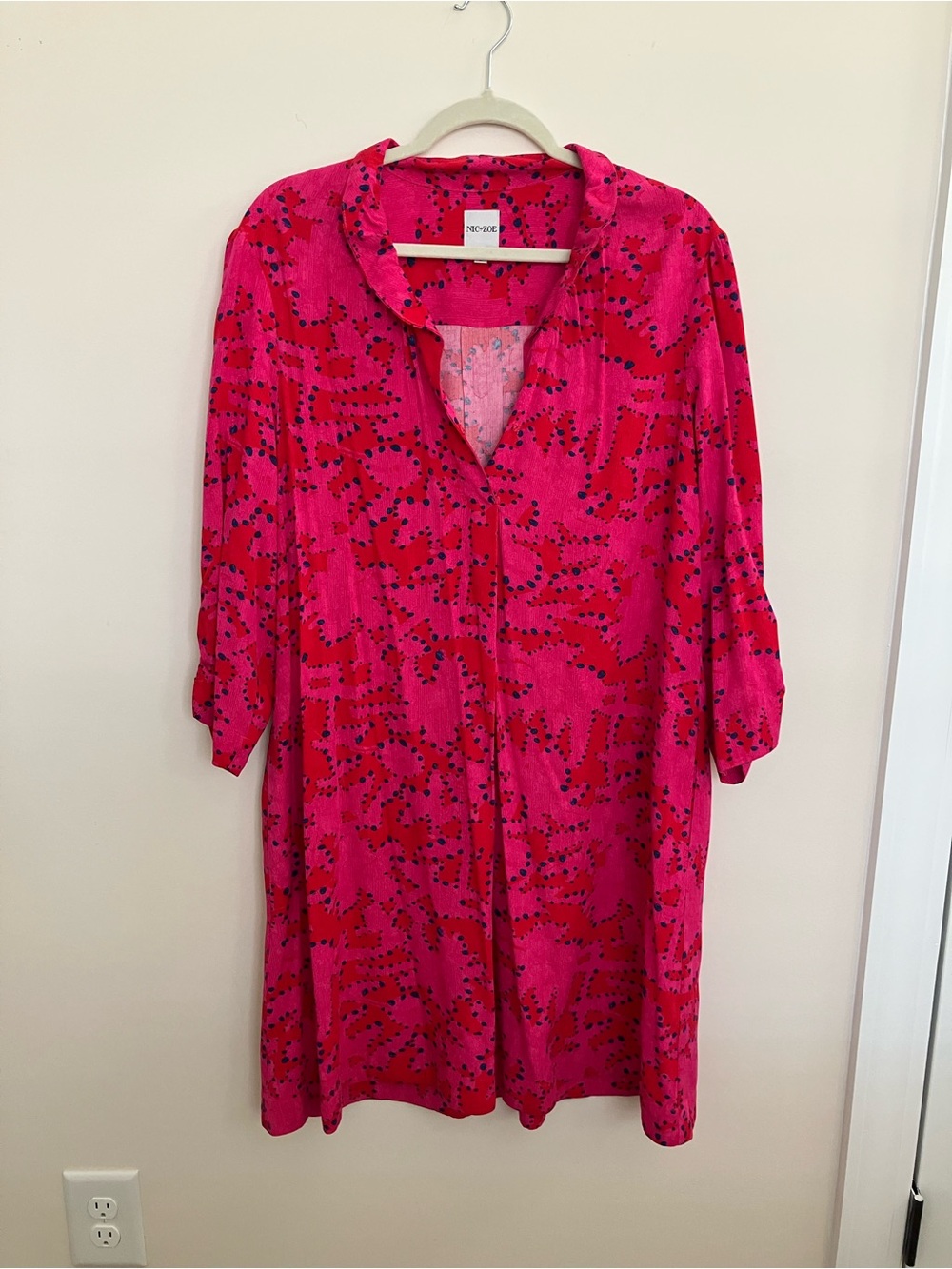NIC+ZOE Pink & Red Printed Tunic Dress